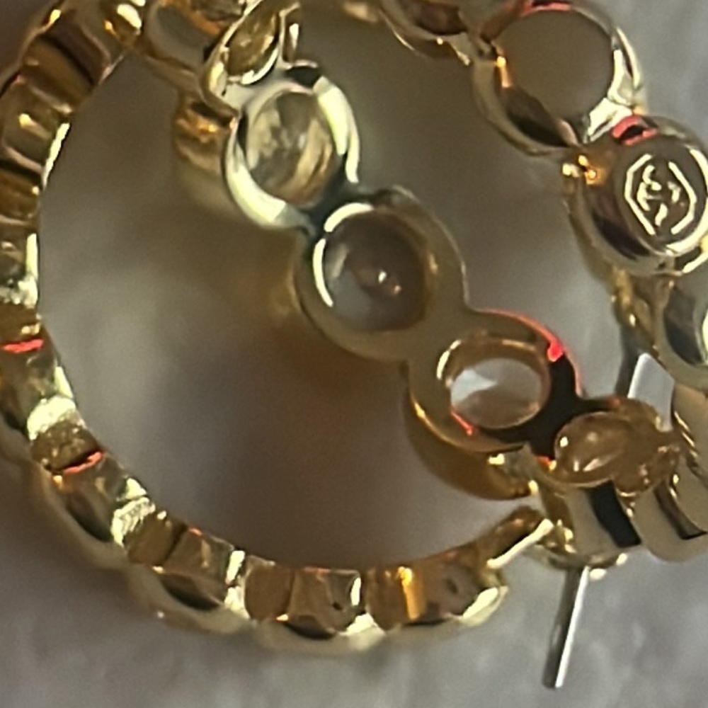 Swarovski Elegant S925 18k Large Bazel Circle Earrings Classic Fashion Hoop Box - Picture 9 of 17